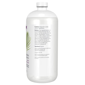 NOW Foods glycerin close-up texture highlighting clear viscous liquid for smooth blending