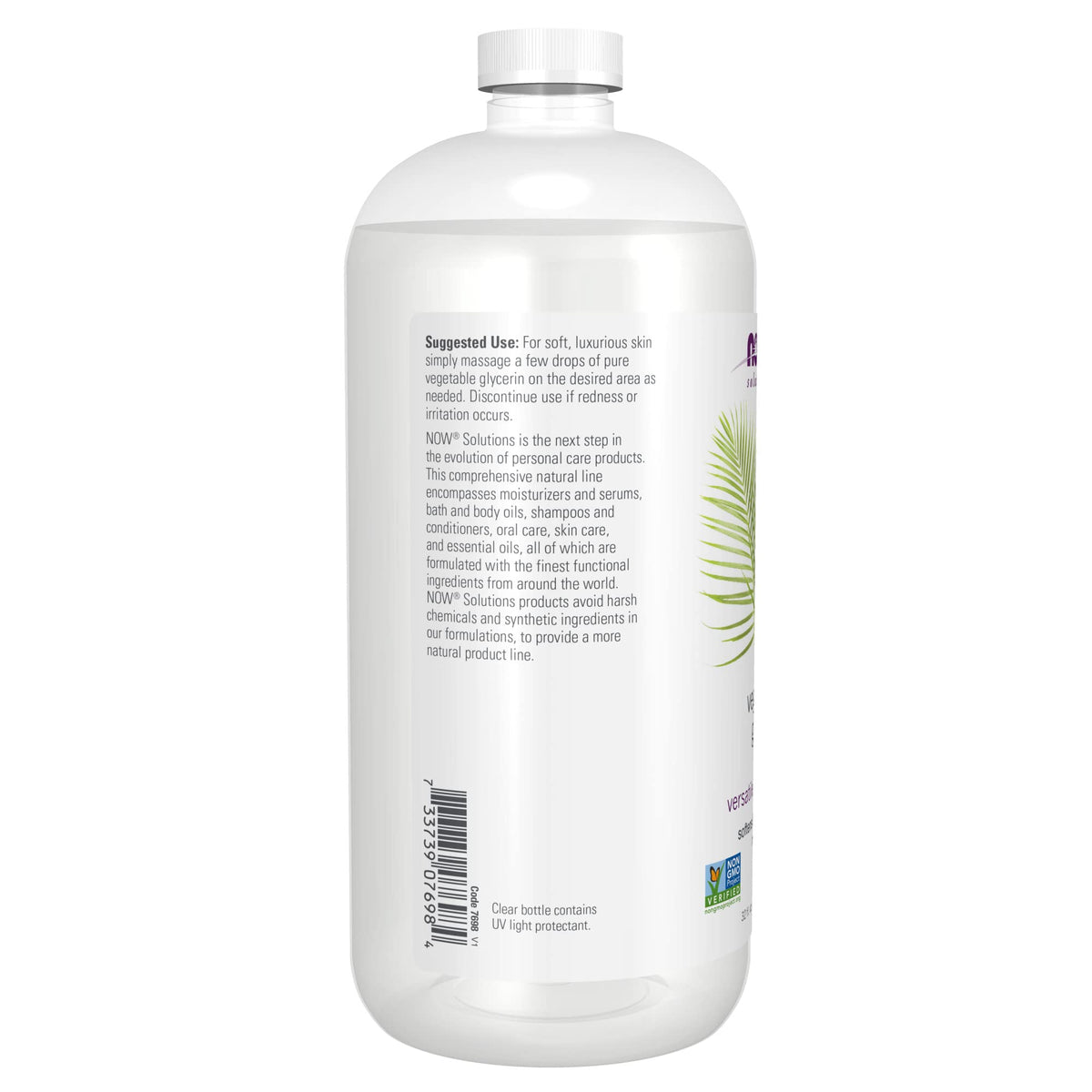 NOW Foods glycerin applied to hands demonstrating moisturizing benefit and easy absorption