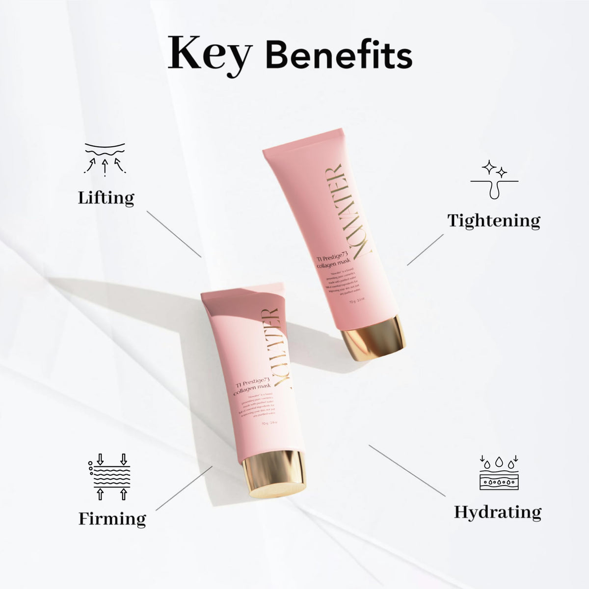 NOWATER spatula applying mask for hygienic even coverage benefit