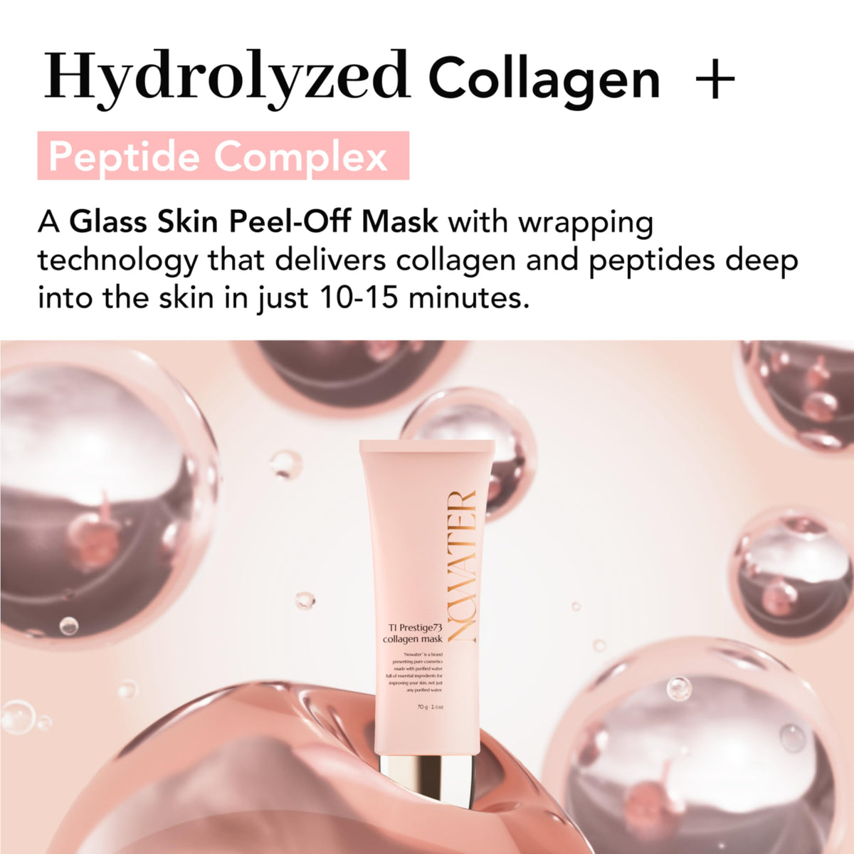 NOWATER texture close-up highlighting silky collagen cream hydration