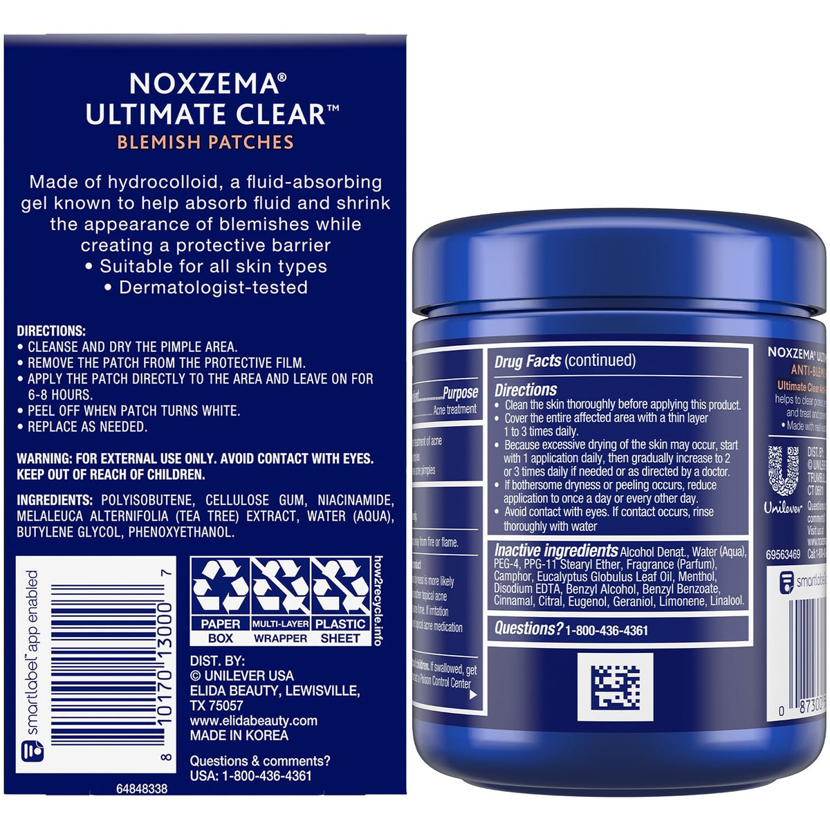 Noxzema close-up of hydrocolloid blemish patches highlighting protective barrier