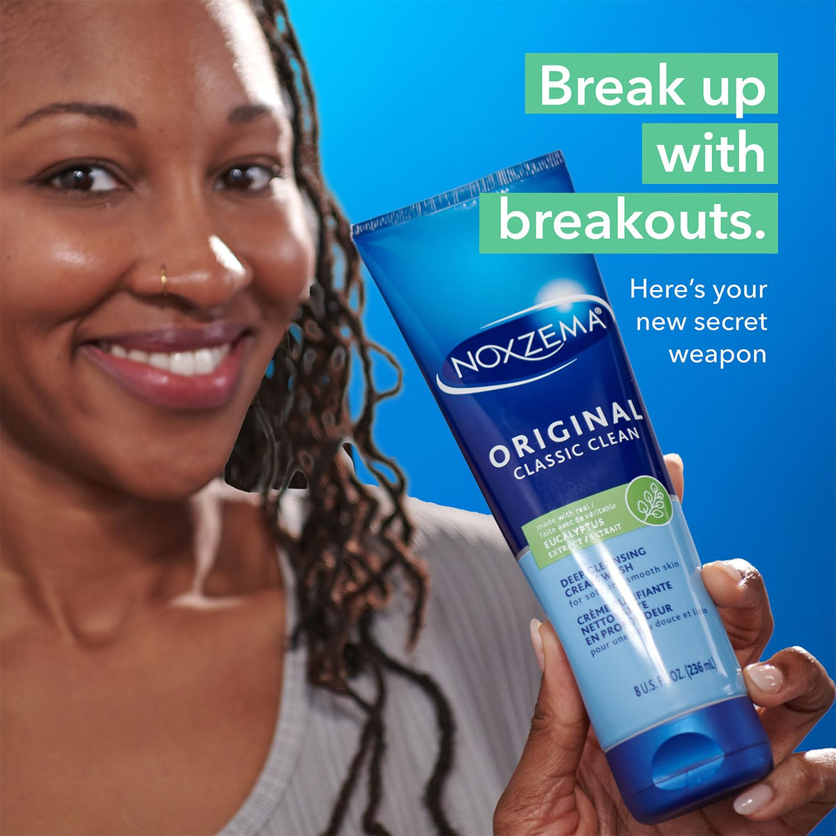Noxzema creamy texture close-up demonstrating gentle moisturizing cleanse