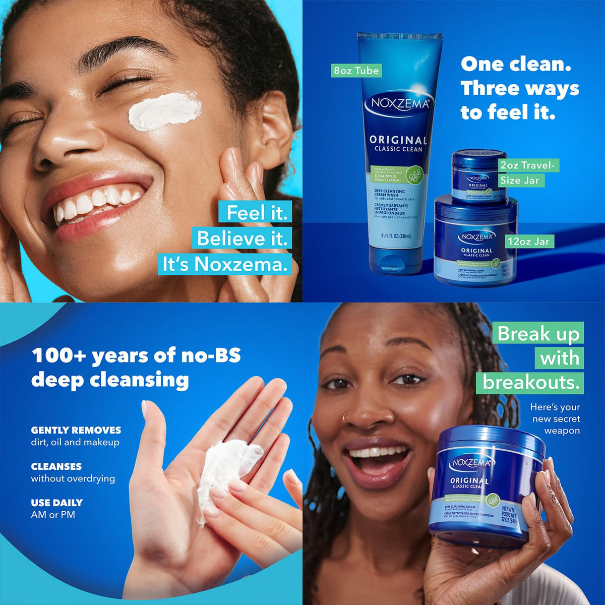 Noxzema set staged on bath counter conveying refreshed daily routine