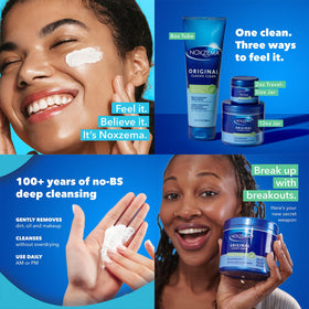 Noxzema set staged on bath counter conveying refreshed daily routine