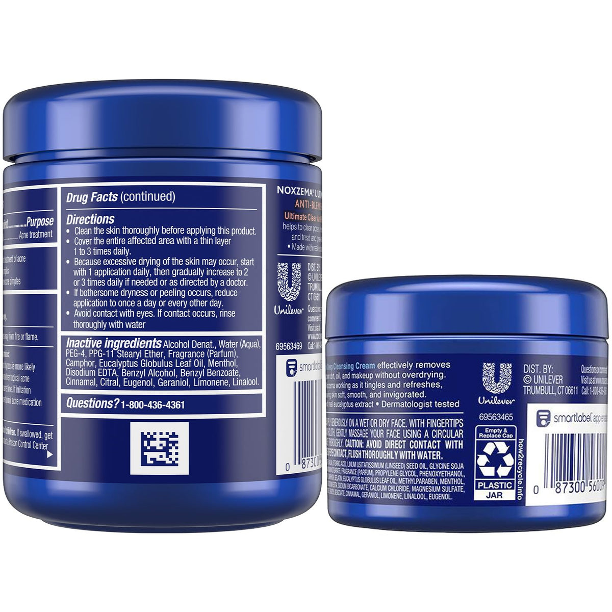 Noxzema Ultimate Clear pads bottle front emphasizing 90-count convenience