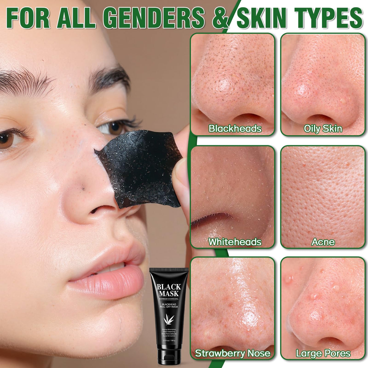 Nozerix brush applying mask illustrating even application benefit