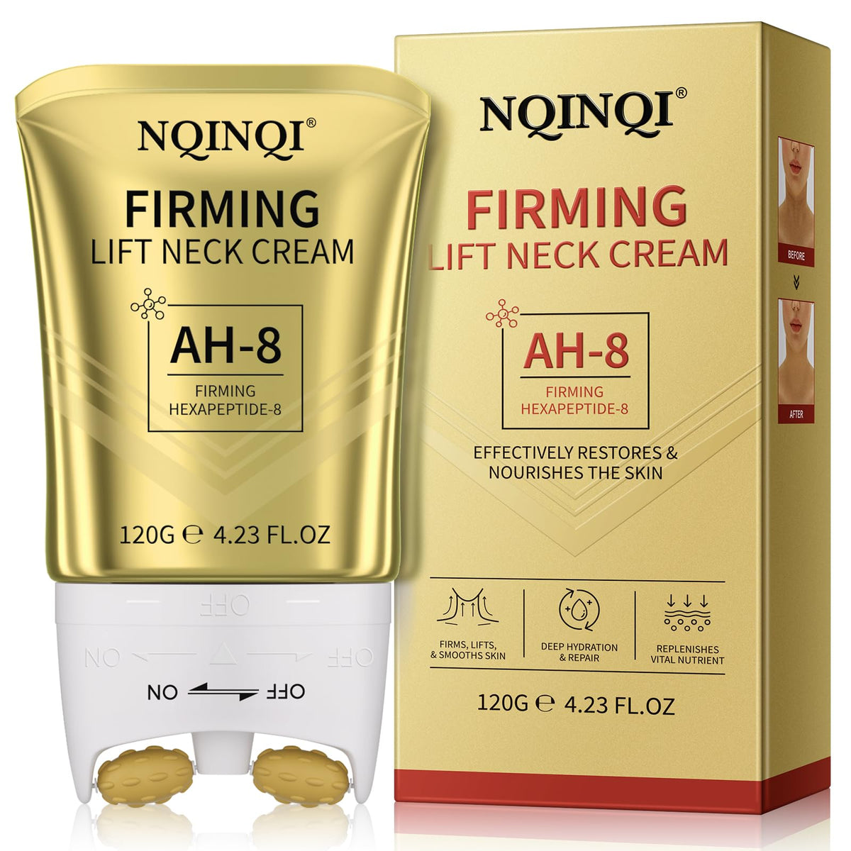 NQINQI front packaging showing bottle and label for product recognition and trust