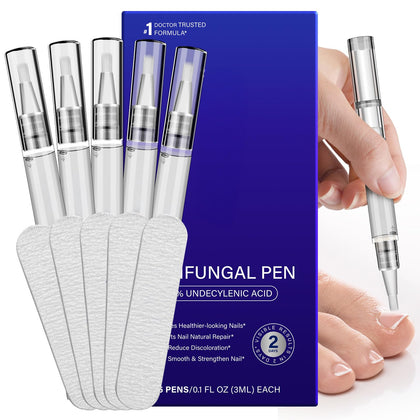 NQINQI front packaging showing five pens and files, clear treatment kit benefit