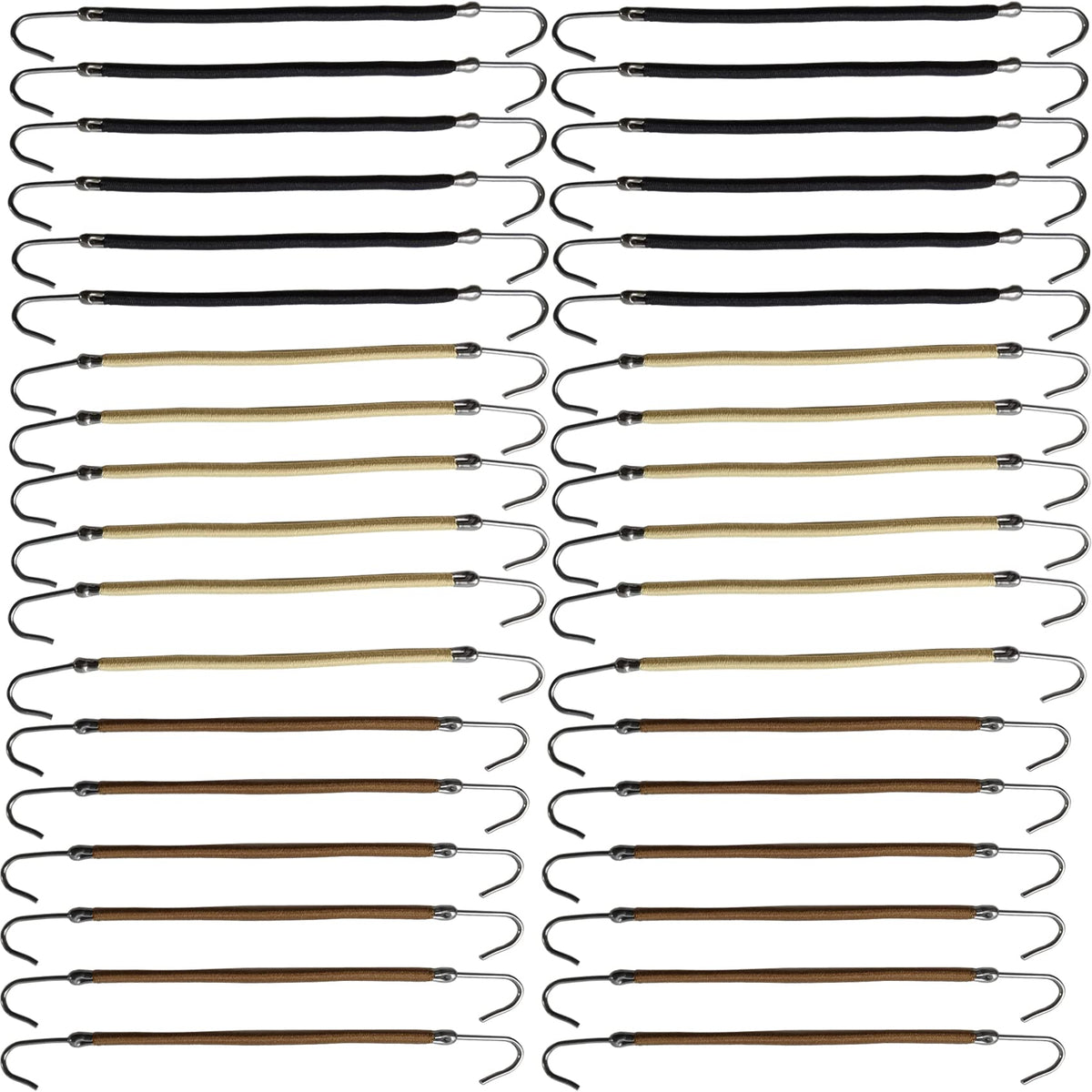 NSBELL front packaging showing 36-piece ponytail hook set, clear organized colors for convenience