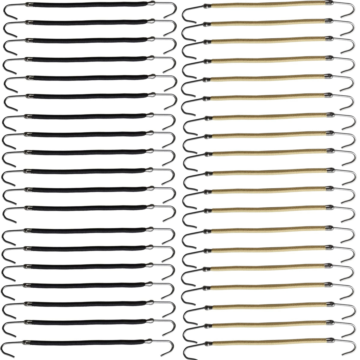 NSBELL front view of 40-piece black and apricot ponytail bands, tidy storage benefit