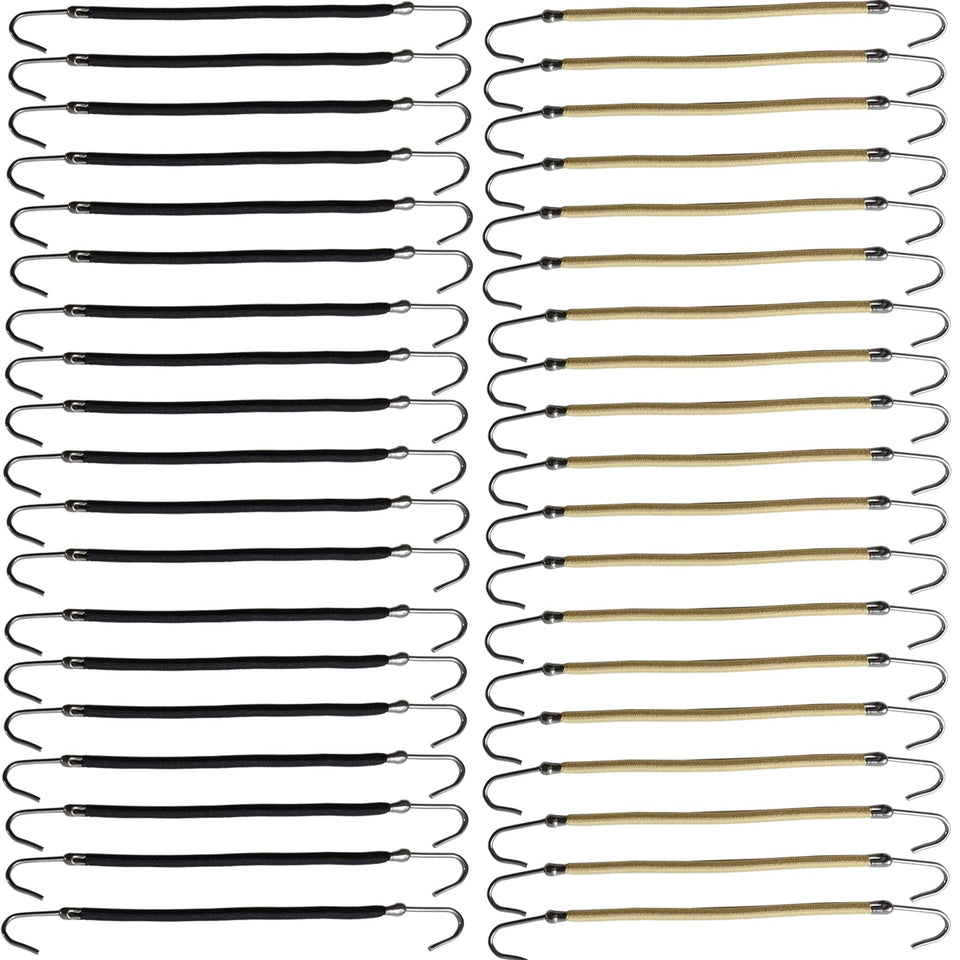NSBELL front view of 40-piece black and apricot ponytail bands, tidy storage benefit