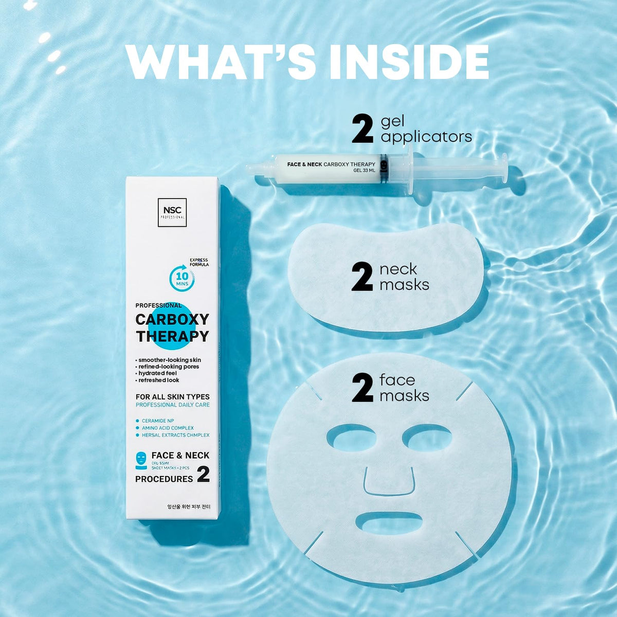 NSC sheet mask detail showing contour fit for face and neck
