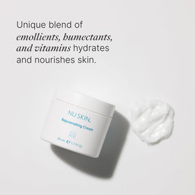 Nu Skin cream texture close-up highlighting smooth hydration