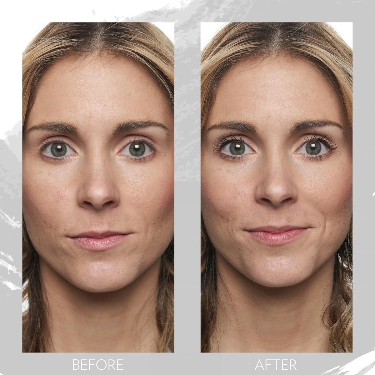 Nu Skin mascara next to ruler for size and 0.31 oz scale reference and travel-friendly benefit