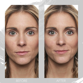 Nu Skin mascara next to ruler for size and 0.31 oz scale reference and travel-friendly benefit