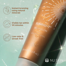 Nu Skin Sunright body before and after comparison showing even bronzing