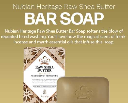 nubian heritage in-bathroom lifestyle with bar on soap dish demonstrating lasting moisture
