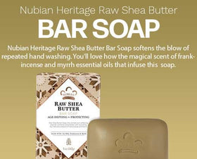 nubian heritage in-bathroom lifestyle with bar on soap dish demonstrating lasting moisture