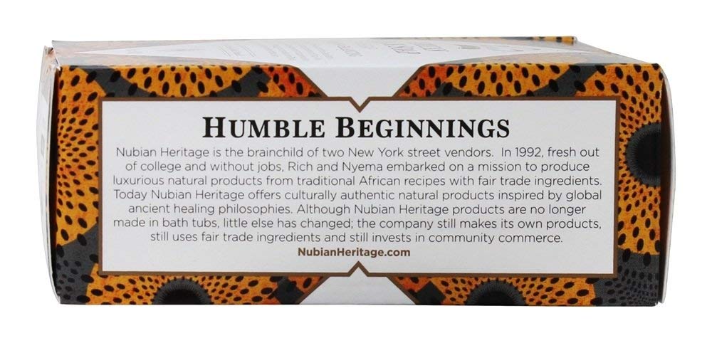 Nubian Heritage soap on bathroom shelf styled with towels for daily routine