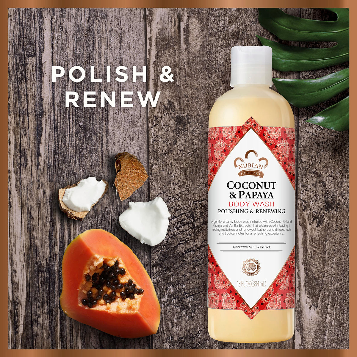 Nubian Heritage creamy texture on palm illustrating moisturizing lather