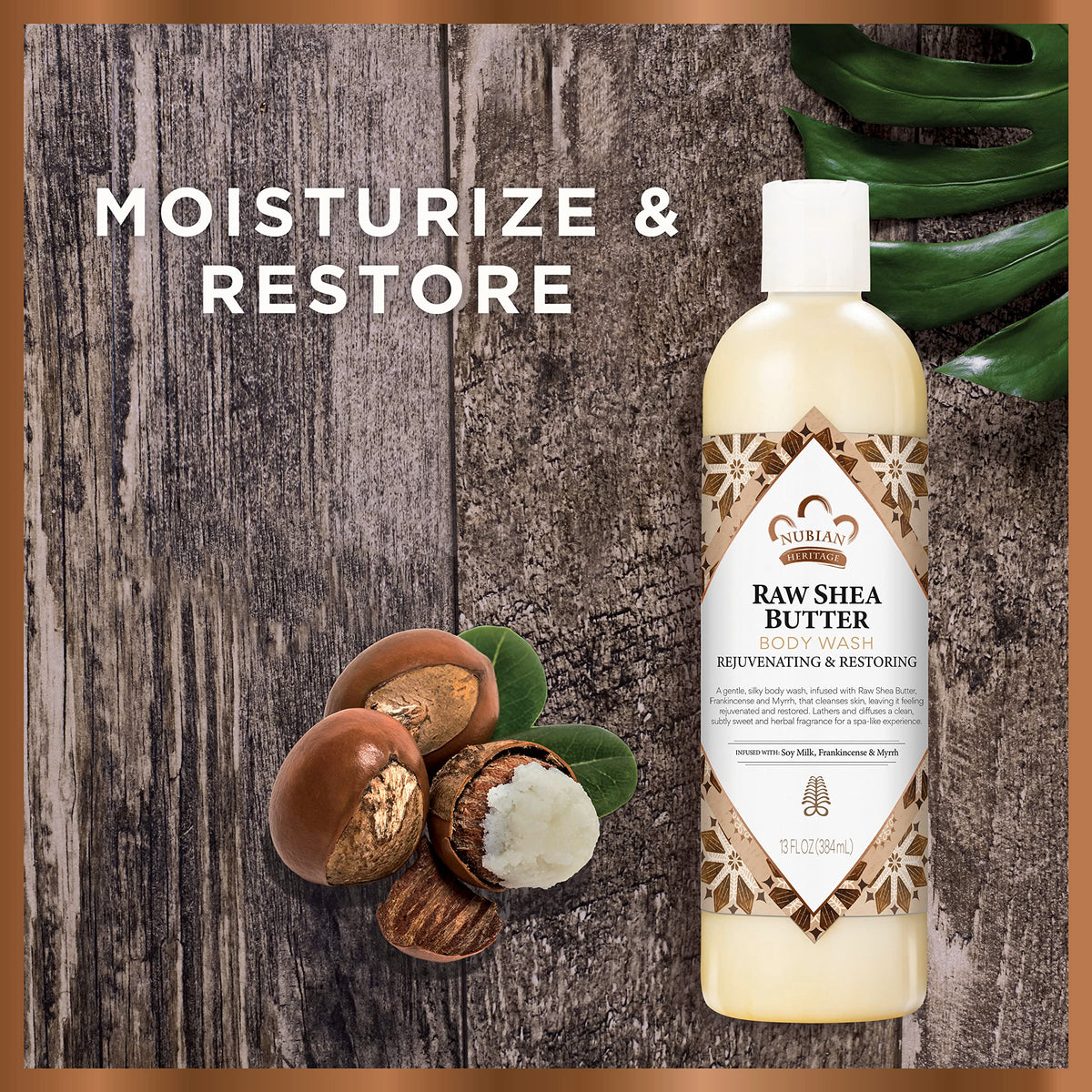 Nubian Heritage creamy lather on hand illustrating moisturizing texture and gentle cleanse