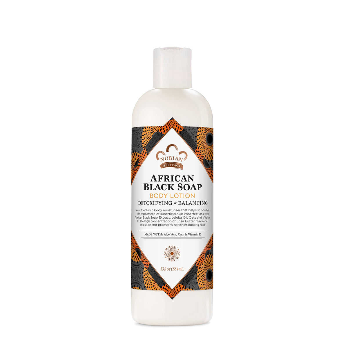 Nubian Heritage front bottle view showing package and size benefit