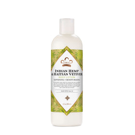 Nubian Heritage front bottle view showing product and calming vetiver scent