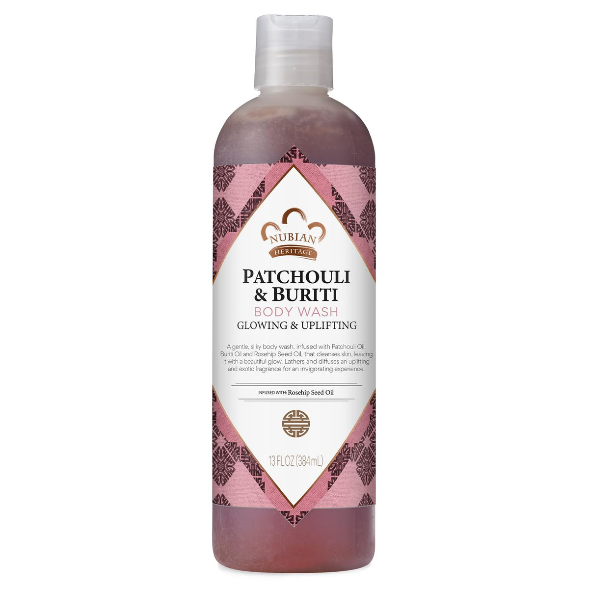 Nubian Heritage front packaging showing bottle and label, highlighting nourishing blend
