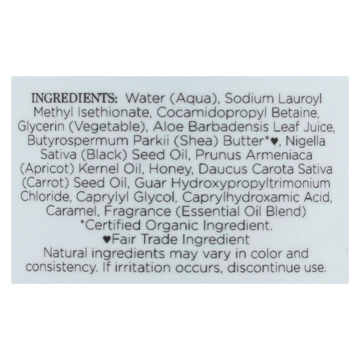 Nubian Heritage pump dispensed foam on hand demonstrating gentle lather and hydrating effect
