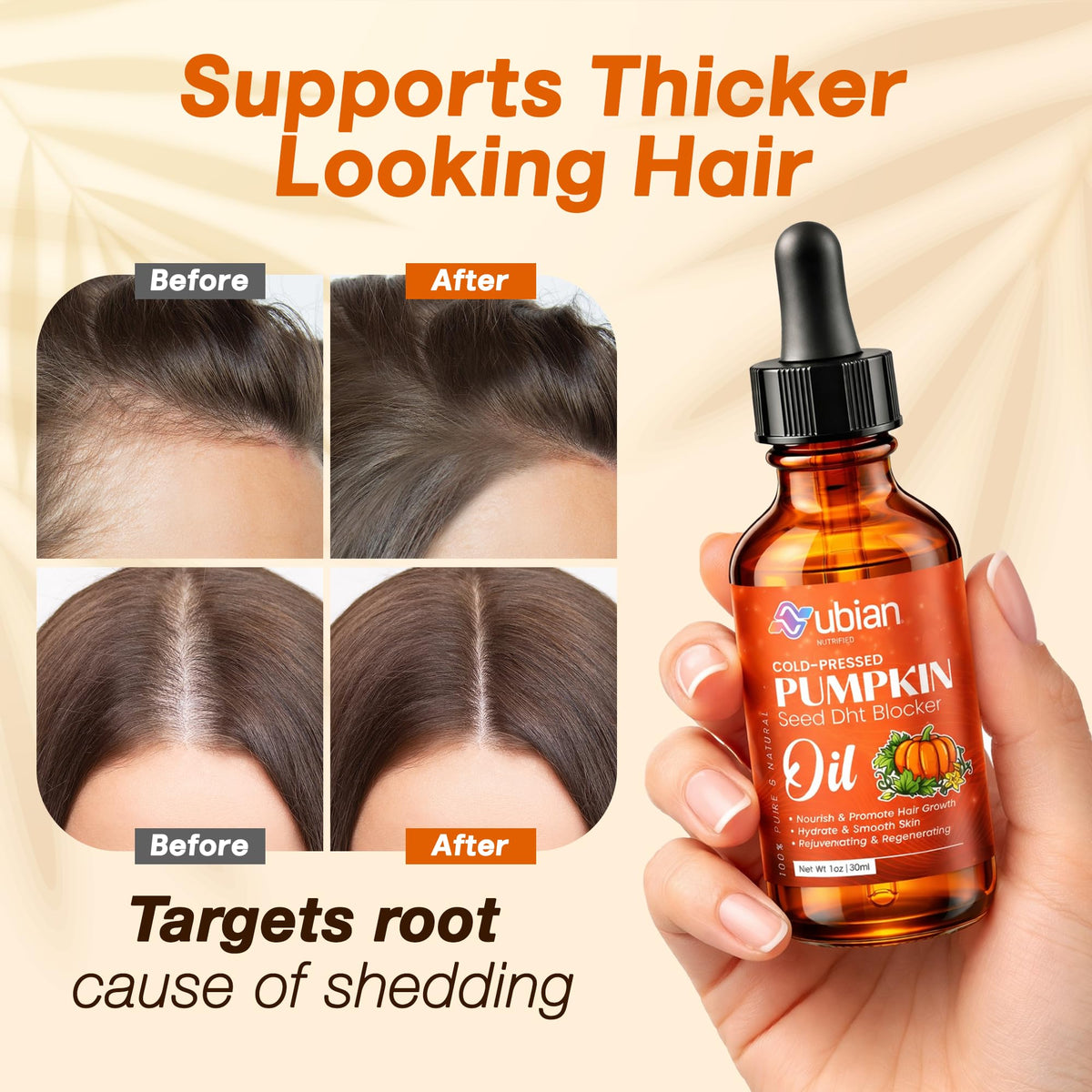 Nubian Nutrified oil pouring close-up highlighting smooth texture and nourishment