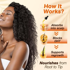Nubian Nutrified applied to scalp demonstrating massage use and improved scalp care
