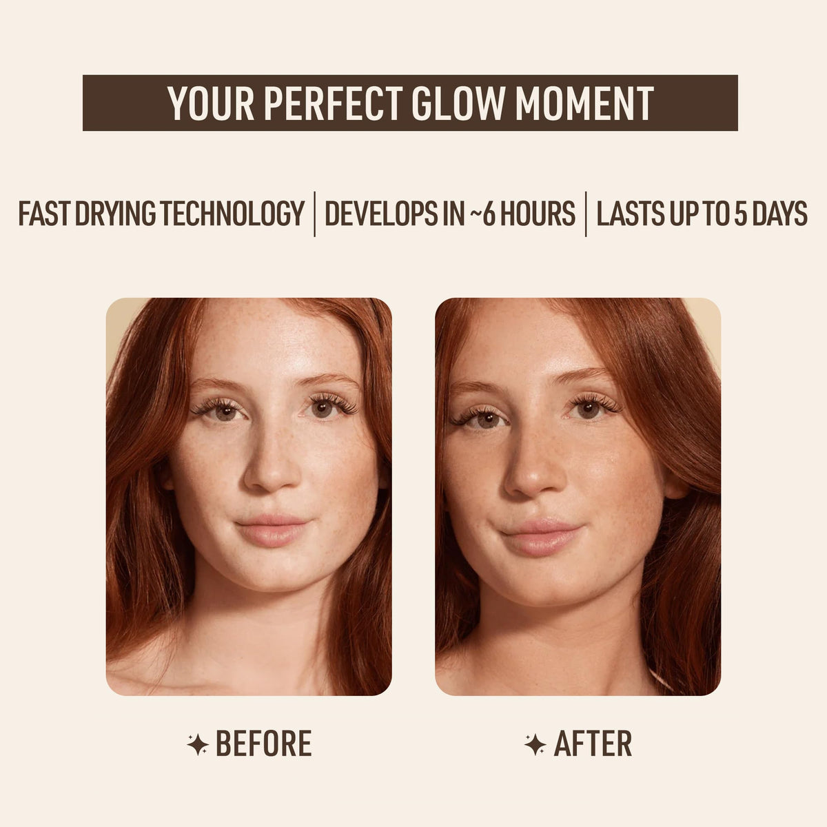 Nuda CloudMist application on neck and décolletage showing natural, streak-free glow benefit