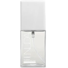 Nuda CloudMist face tan water front packaging showing compact bottle and branding benefit travel-ready
