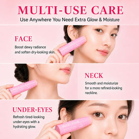 NUDENTA balm swiped on lips to hydrate and visibly plump for softer appearance