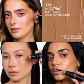 Nudestix close-up of bronzer stick tip highlighting creamy matte payoff