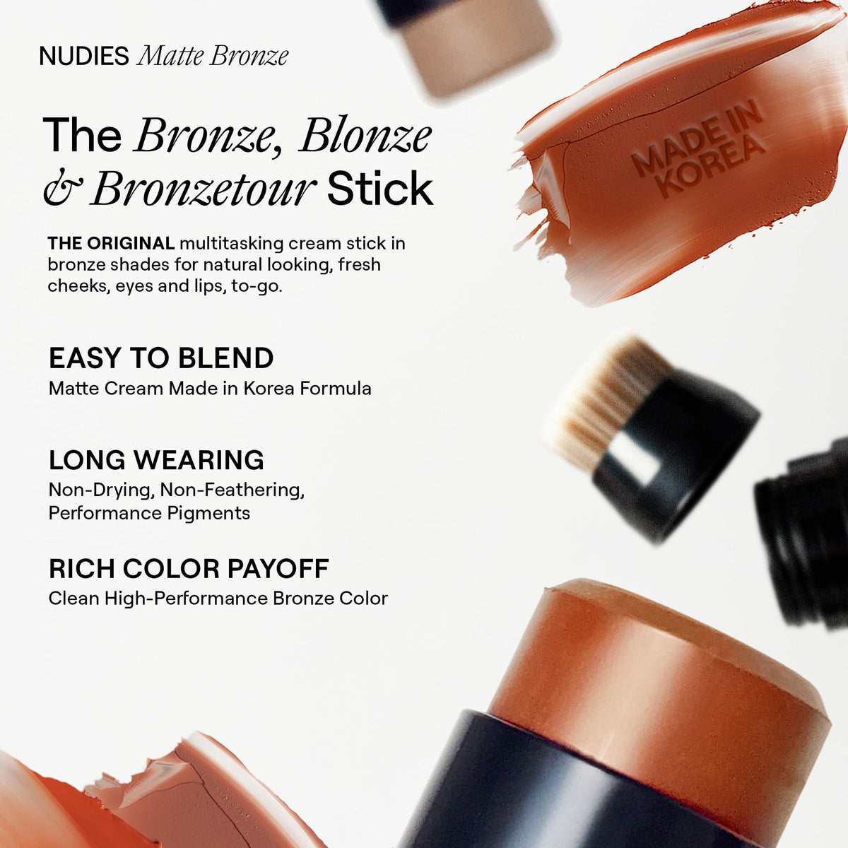 Nudestix texture swipe of Bondi Bae to show blendability and pigment payoff