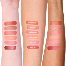 Nudestix Nudies Matte Lux lips detail shot for a muted matte lip effect