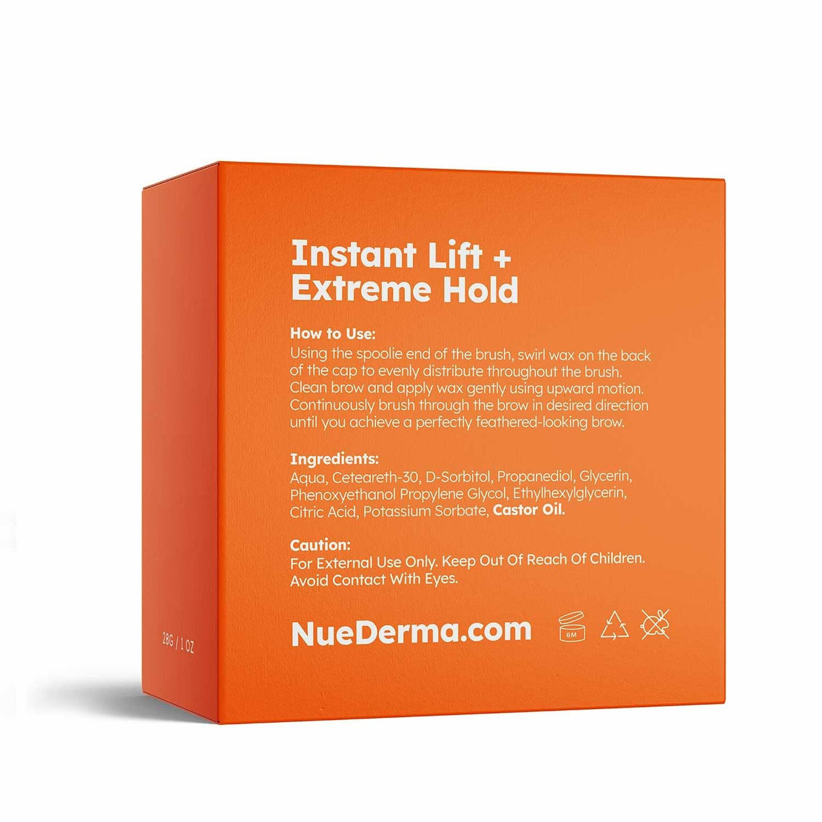 NueDerma clear gel applied over brow makeup as a topcoat for waterproofing
