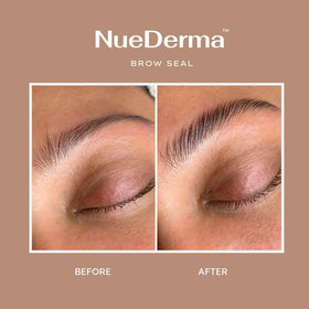 NueDerma castor oil drop near gel highlighting natural conditioning benefit