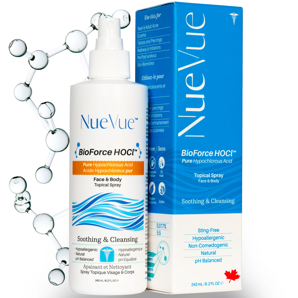 NueVue BioForce front bottle showing clean packaging and size benefit