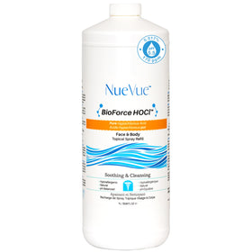 NueVue refill bottle front label showing product name and size, clear reassurance