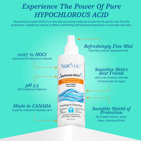 NueVue bottle in hand to show scale and travel‑friendly convenience
