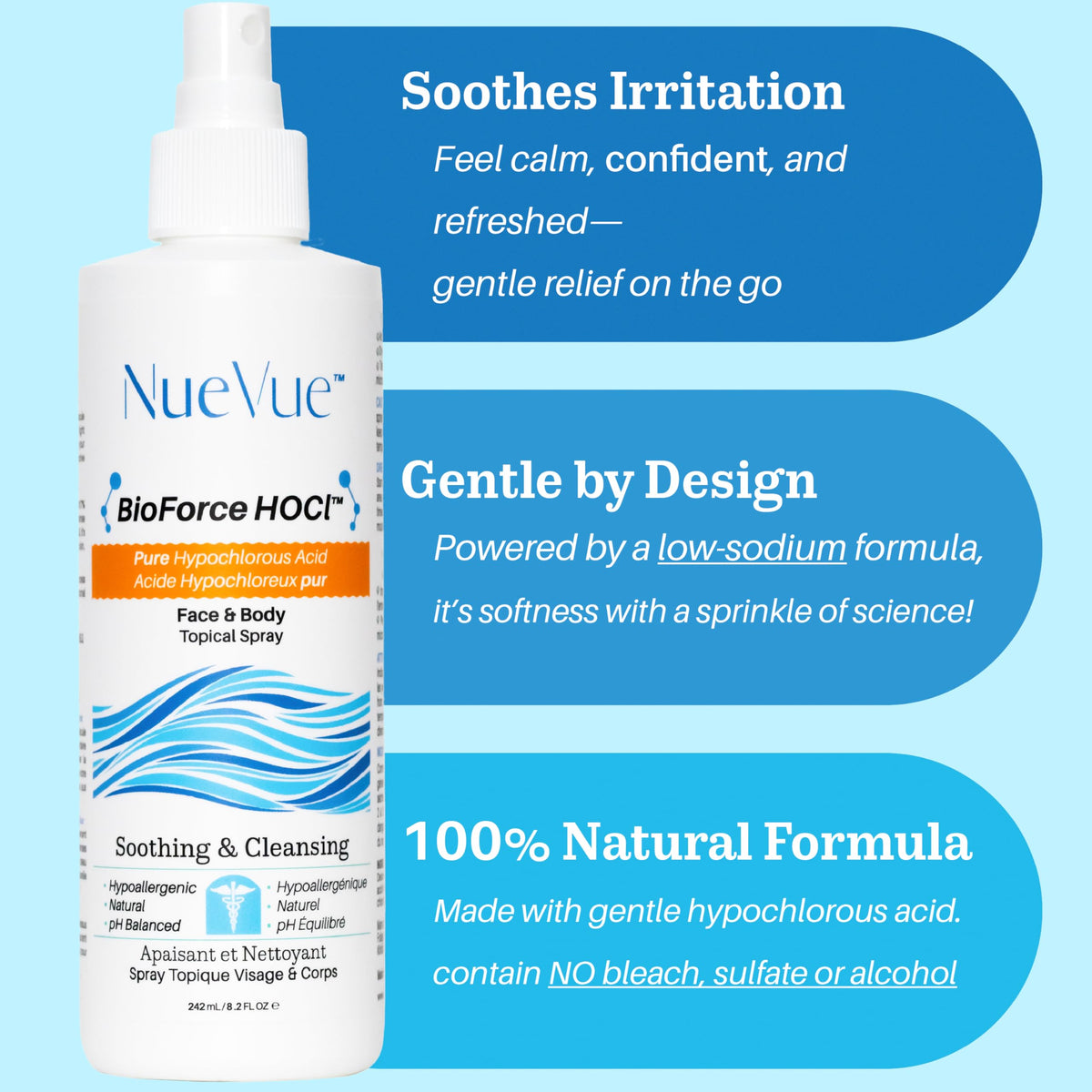 NueVue mist closeup demonstrating fine micro‑mist for even coverage