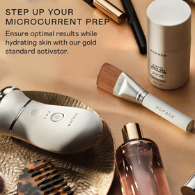 NuFACE gel used as hydrating mask showing supple skin and 24-hour moisture benefit