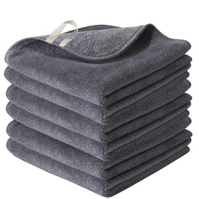 NUGILLA front view of six grey cloths neatly stacked showing value