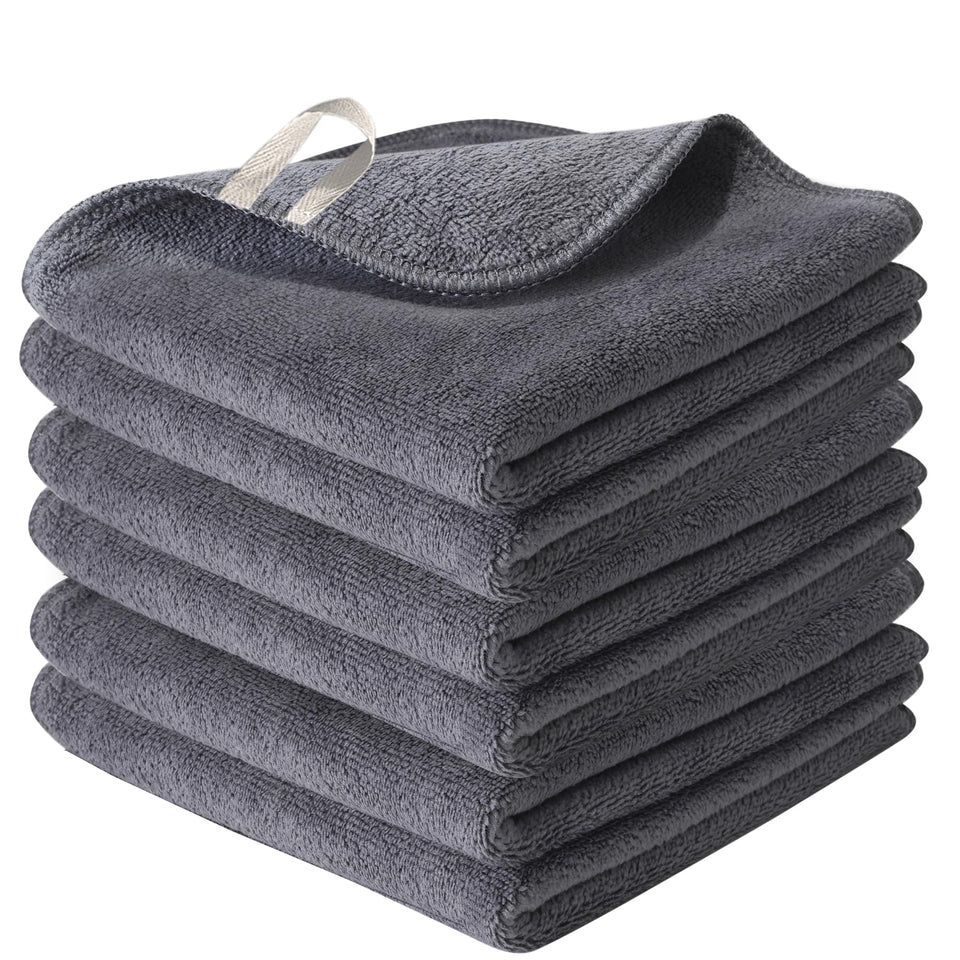 NUGILLA front view of six grey cloths neatly stacked showing value