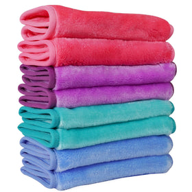 NUGILLA front pack showing eight reusable makeup remover cloths and benefits