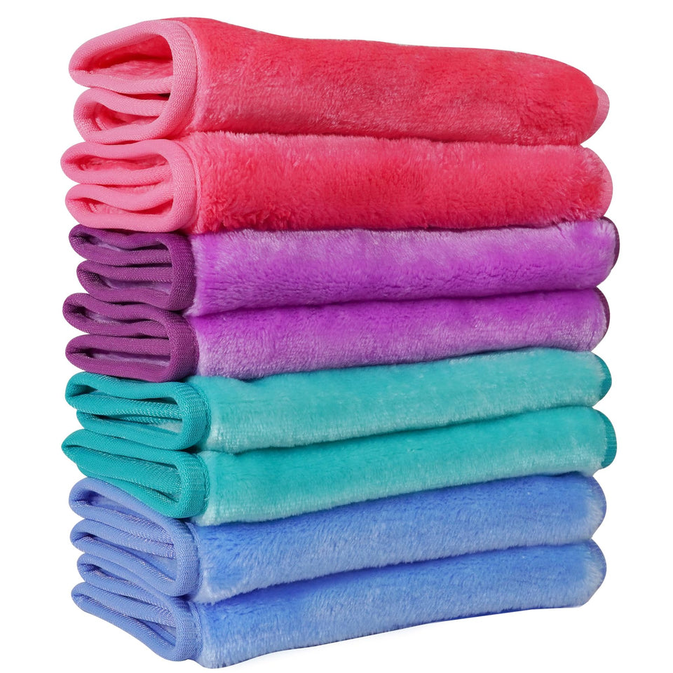 NUGILLA front pack showing eight reusable makeup remover cloths and benefits