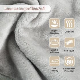 NUGILLA towel beside ruler showing 7x13 inch size for full-face coverage