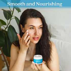 nuJuv cream applied on hand demonstrating easy absorption